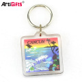 Wholesale clear plastic custom printed acrylic keychain